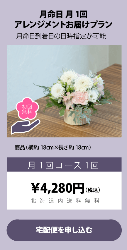 月命日／月1回お届けプラン（アレンジメント）