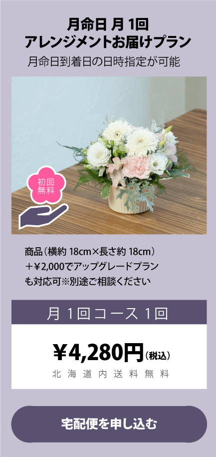 月命日／月1回お届けプラン（アレンジメント）